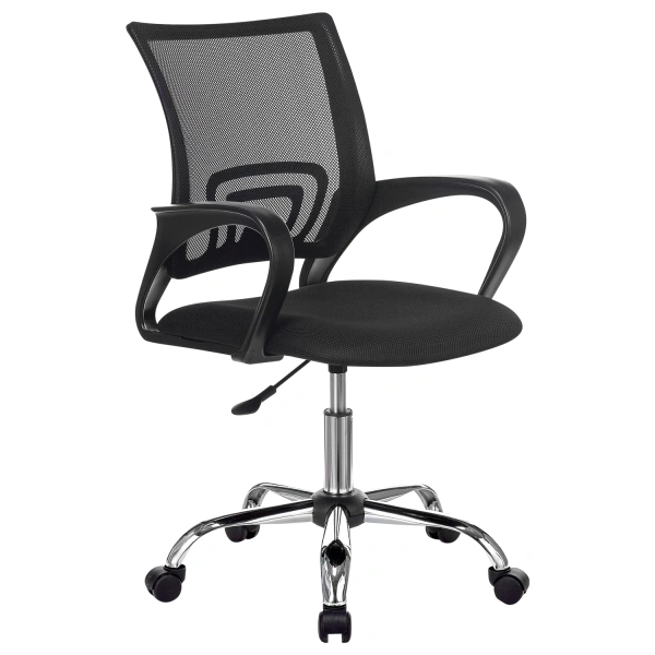 Кресло BRABIX Fly MG-396, с подлокотниками, сетка, хром, черное TW-01/TW-11, 532086