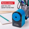 Точилка механическая BRAUBERG ULTRA для чернографитных и цветных карандашей, крепление к столу, цвет корпуса голубой с черным, 271342 - МСК «Форвард»