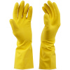 Перчатки резиновые хозяйственные OfficeClean ЛЮКС, многоразовые, хлопчатобумажное напыление, плотные, р.XL, желтые, пакет с европодвесом 337390 - МСК «Форвард»