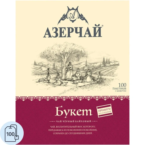 Чай чёрный Азерчай Premium Collection 100 пакетиков 1,8гр байховый 1176249 - МСК «Форвард»
