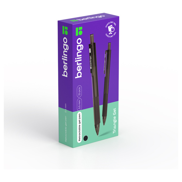 Ручка гелевая автоматическая Berlingo "Triangle gel RT" черная, 0,5мм, грип CGm_50063 340068 - МСК «Форвард»
