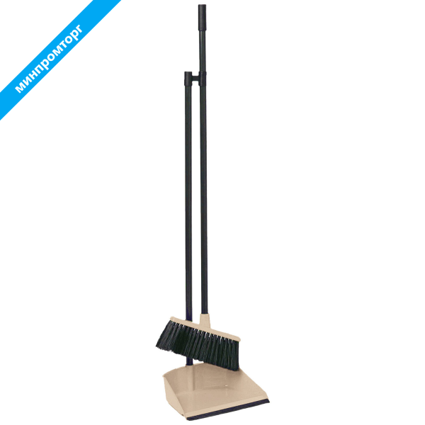 Совок для мусора + щетка, рукоятки 80см, пластик, "ЛЕНИВКА", IDEA, М5177 601325