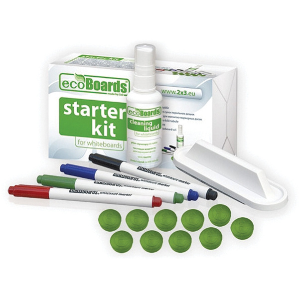 Набор для магнитно-маркерной доски (4маркера+стиратель+чист.средство+10магнитов),2х3 ecoBoards,AS116 236581