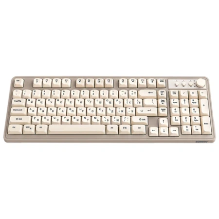 Клавиатура проводная бесшумная USB, 102+98 клавиш, LED-подсветка, SONNEN K620, слоновая кость / серая, 513950 - МСК «Форвард»