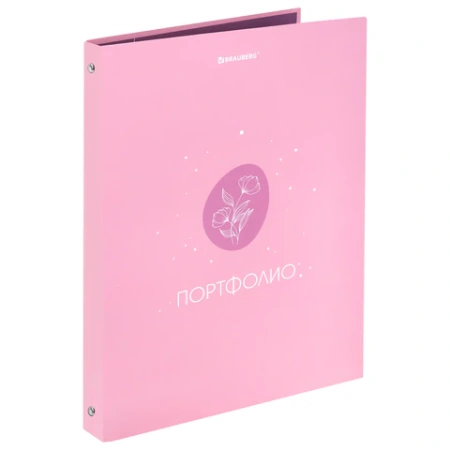 Папка-портфолио универсальная, 4 кольца, 20 файлов, 7БЦ матовая, BRAUBERG, "Gentle", 117558 - МСК «Форвард»