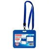 Бейдж горизонтальный (54х85 мм), лента 45 см с карабином, СЛАЙДЕР, синий, BRAUBERG EXTRA, 238833 - МСК «Форвард»