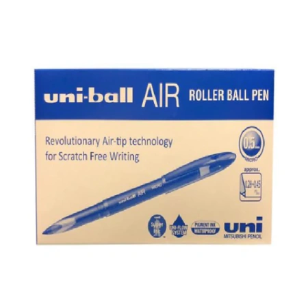 Ручка-роллер Uni-Ball "AIR Micro", СИНЯЯ, корпус голубой, узел 0,5 мм, линия 0,24 мм, 15951, UBA-188-E BLUE 144117 - МСК «Форвард»