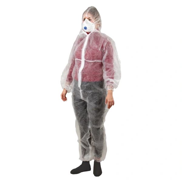 Комбинезон одноразовый с капюшоном Каспер-классик, 30г/м2, спанбонд, XL (52-54), белый, 630317 ЧЕСТНЫЙ ЗНАК!