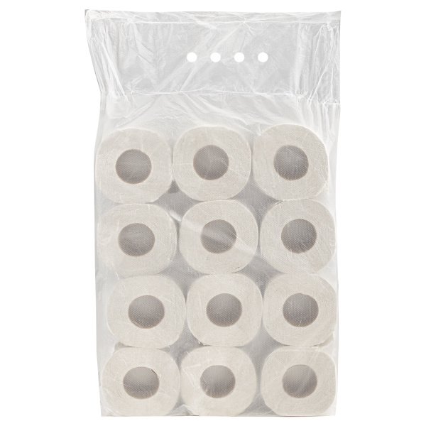 Бумага туалетная быт., спайка 12 шт., (12 рулонов х 44 м), СЕРАЯ, на втулке (эконом), М-28  128322