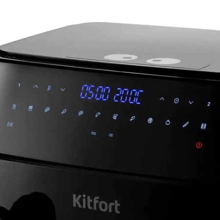Аэрогриль KITFORT КТ-2250, 1750 Вт, 2х4,5 л, 12 программ, таймер, сенсорное управление, черный 458156 - МСК «Форвард»