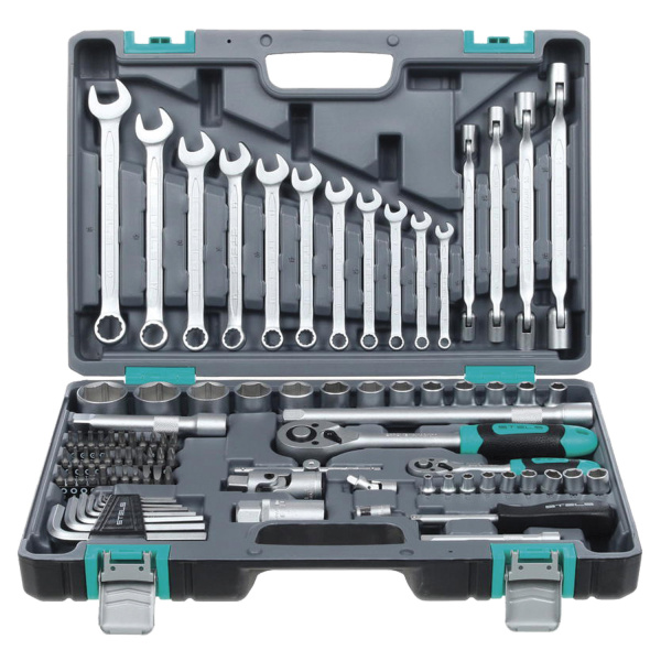 Набор автоинструментов 88 предметов, STELS, 1/4", 1/2", CrV, головки, биты, ключи, кейс, 14109 670573