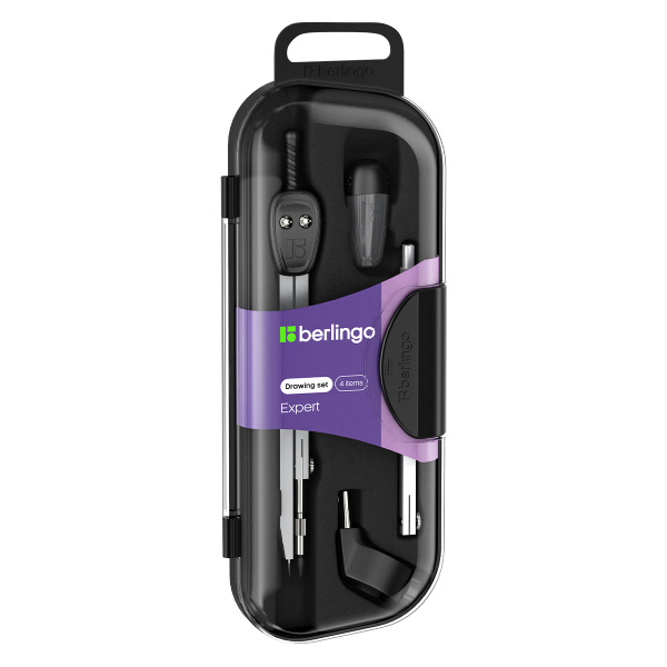 Готовальня Berlingo "Expert", 4 предмета, циркуль 135мм, пластиковый футляр DS_00404 231677 - МСК «Форвард»