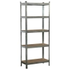 Стеллаж металлический BOOMHOUSE (БУМХАУС) безболтовой, 1800x750x350 мм, 5 полок МДФ, нагрузка на стеллаж до 875 кг, серебристый, 291411 - МСК «Форвард»