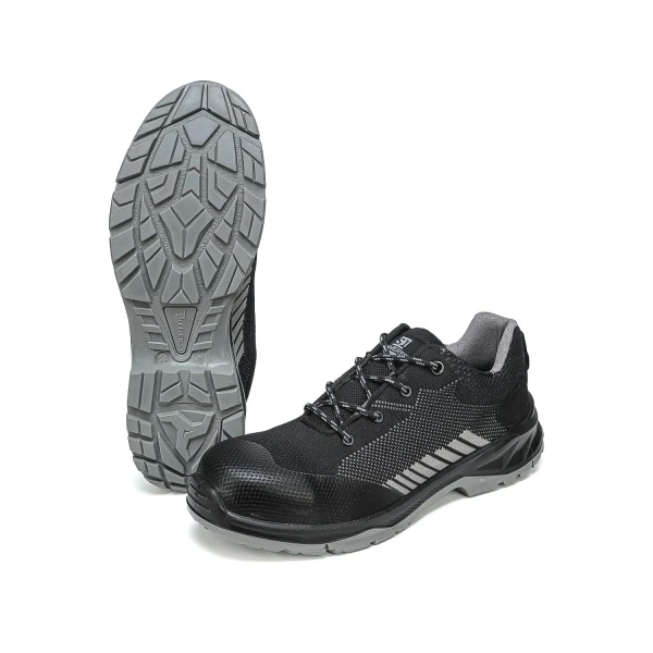 Полуботинки рабочие Sportiva 034 S1P ПУ-ТПУ из текстиля с покрытием ТПУ с композитным подноском чёрные/серые (размер 42) 2280507