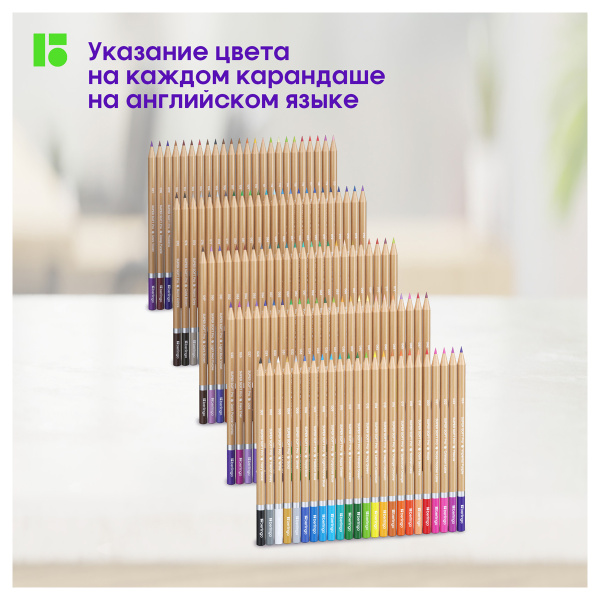 Карандаши цветные Berlingo "SuperSoft. Pro" 120цв., круглые, заточен., картон, европодвес SP00120 352455 - МСК «Форвард»
