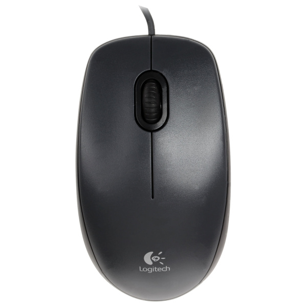 Мышь проводная LOGITECH M100, USB, 2 кн.+1 колесо-кн., оптическая, черно-серая,910-001604/910-005003 511454