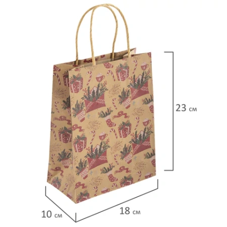 Пакет подарочный КОМПЛЕКТ 10 штук новогодний 18x10x23 см, "Письмо Деду Морозу", ЗОЛОТАЯ СКАЗКА, 592127 - МСК «Форвард»