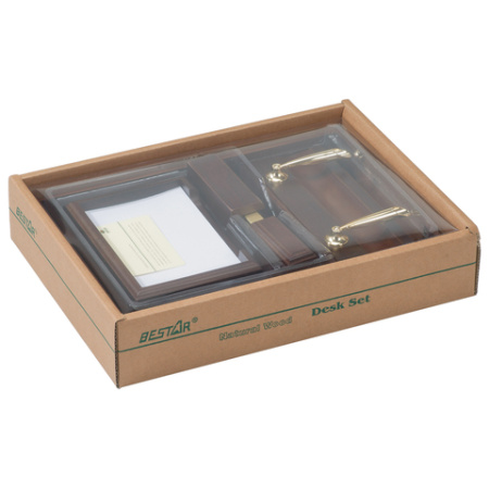 Набор подарочный настольный BESTAR "Neptun" из дерева, 5 предметов, цвет "красное дерево", 236370 - МСК «Форвард»