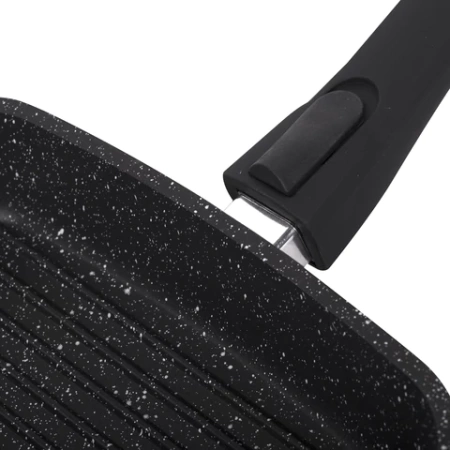 Сковорода ГРИЛЬ квадратная 26 см, съемная soft-touch ручка, крышка, антипригарное покрытие, МЕЧТА "Гранит Black", с066802 700718 - МСК «Форвард»