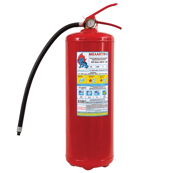 Огнетушитель порошковый ОП-8, АВСЕ (твердые, жидкие, газ-е, электр) закачной, в инд коробе, МЕЛАНТИ  610862