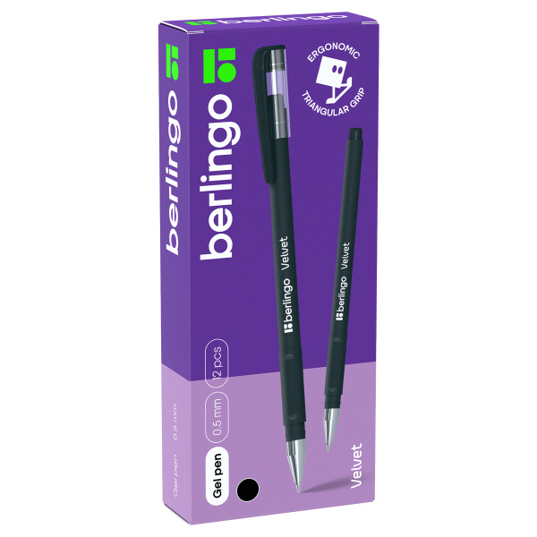 Ручка гелевая Berlingo "Velvet" черная, 0,5мм, прорезиненный корпус CGp_50125 243042 - МСК «Форвард»