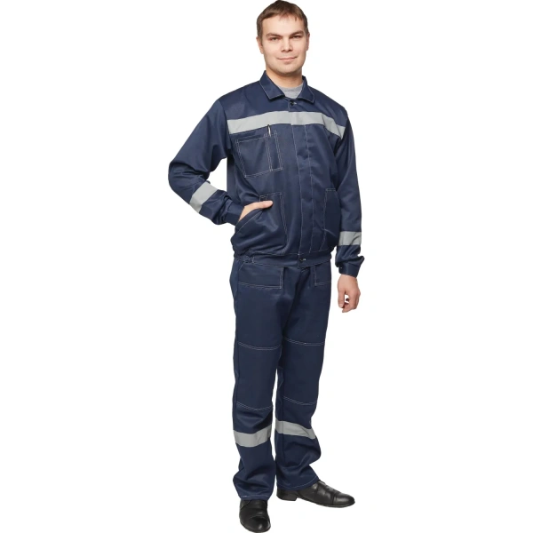 Костюм рабочий летний мужской л22-КПК с СОП синий (размер 104-108 (52-54), рост 170-176) 816236 - МСК «Форвард»