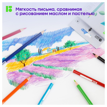 Карандаши цветные Berlingo "SuperSoft. Жил-был кот", 12цв., трехгран., заточен., картон, европодвес SS00512 297236 - МСК «Форвард»