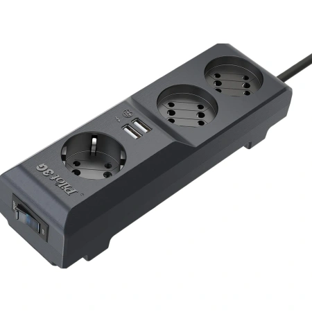 Сетевой фильтр ZIS Pilot 3G на 3 розетки (3 евро+2 USB) 3 метра черный 1412404 - МСК «Форвард»