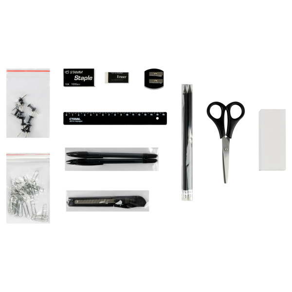 Набор канцелярских принадлежностей СТАММ "MiniDesk", 13 предметов, вращающийся, черный ОРН-30480 351573 - МСК «Форвард»