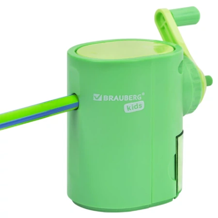 Точилка механическая BRAUBERG KIDS, для простых и цветных карандашей, цвет корпуса ассорти, 272006 - МСК «Форвард»