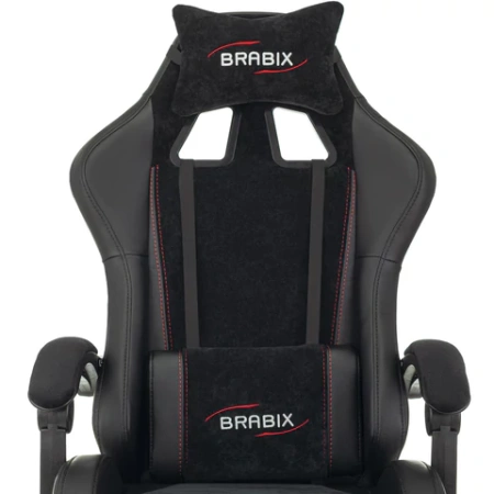 Кресло компьютерное BRABIX "Striker GM-121", синхромеханизм, 2 подушки, экокожа/велюр, черное, 532962 минпромторг - МСК «Форвард»