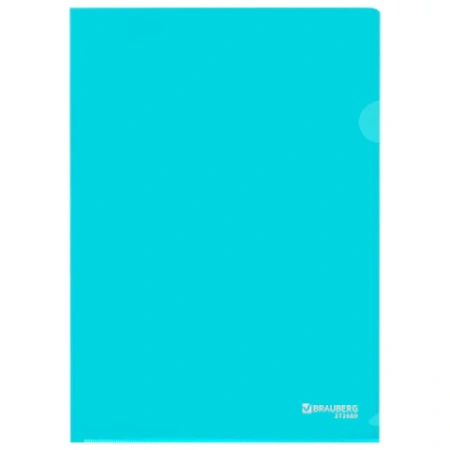 Папка-уголок жесткая, непрозрачная, А4, цвет аквамарин, 0,15 мм, BRAUBERG PASTEL, 272889 - МСК «Форвард»