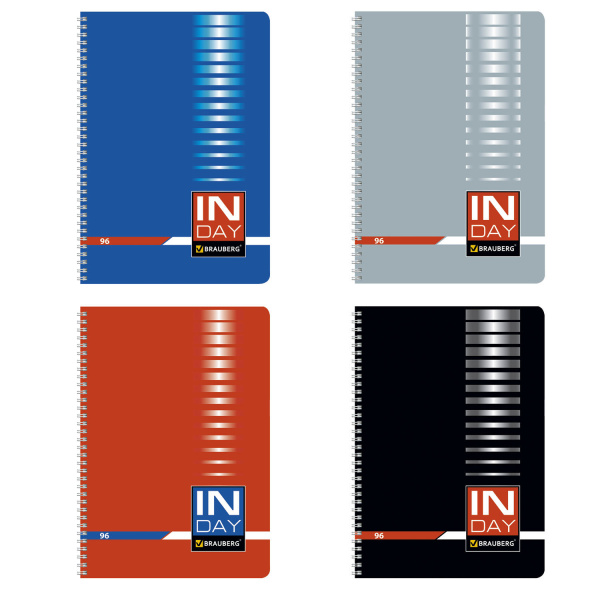 Тетрадь А4 96л. BRAUBERG гребень, клетка, обложка картон, INDAY, 400528