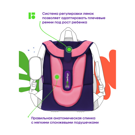 Ранец Berlingo Expert "Bunny dream" 37*28*16см, 2 отделения, 2 кармана, анатомическая спинка RU09002 349742 - МСК «Форвард»