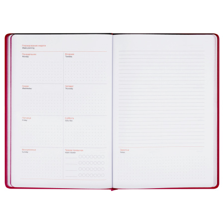 Еженедельник недатированный, B5, 64л., твердый переплет, кожзам, BG "Vienna.Fuchsia", фуксия 371693 - МСК «Форвард»