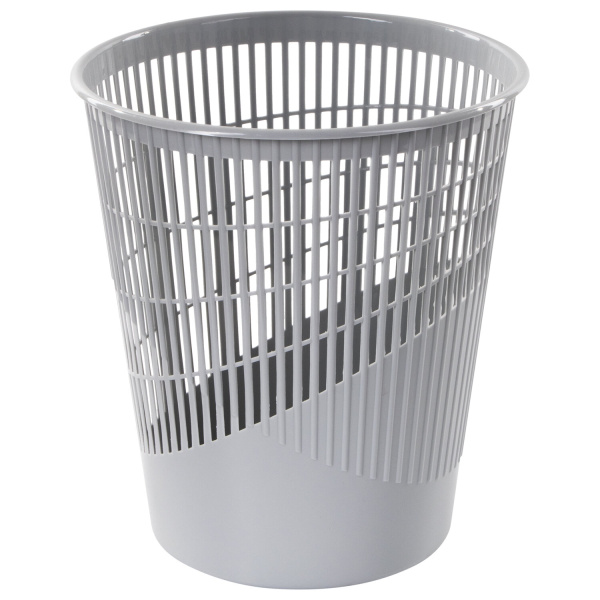 Корзина для бумаг 11 л, сетчатая, серая, BRAUBERG, 230442
