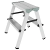 Стремянка алюминиевая двухсторонняя 2х2 ступени, высота площадки 0,43 м, до 150 кг, вес 1,8 кг, НОВАЯ ВЫСОТА, 1120202 609082 - МСК «Форвард»