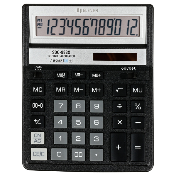 Калькулятор настольный Eleven SDC-888X-BK, 12 разрядов, двойное питание, 158*203*31мм, черный SDC-888X-BK 339222 - МСК «Форвард»