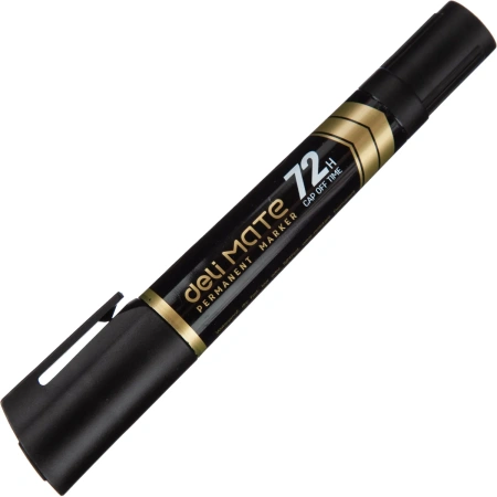 Маркер перманентный двусторонний Deli Mate EU72-BK черный 1.5-6 мм круглый/скошенный наконечник 1676007 - МСК «Форвард»
