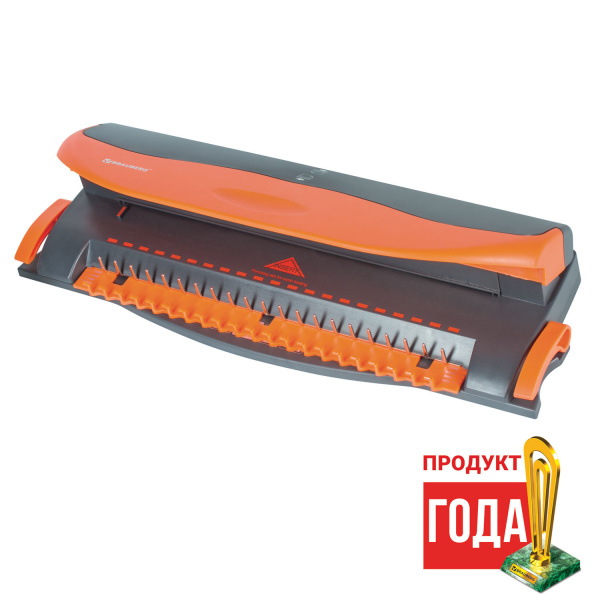 Переплетная машина д/пласт. пружины BRAUBERG BM4,+ДЫРОКОЛ на 4отв,пробивает 4л,сшивает до 50л,531585