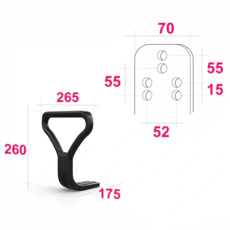 Подлокотник "Самба" для кресла "Престиж", пластиковый, черный 531486 - МСК «Форвард»