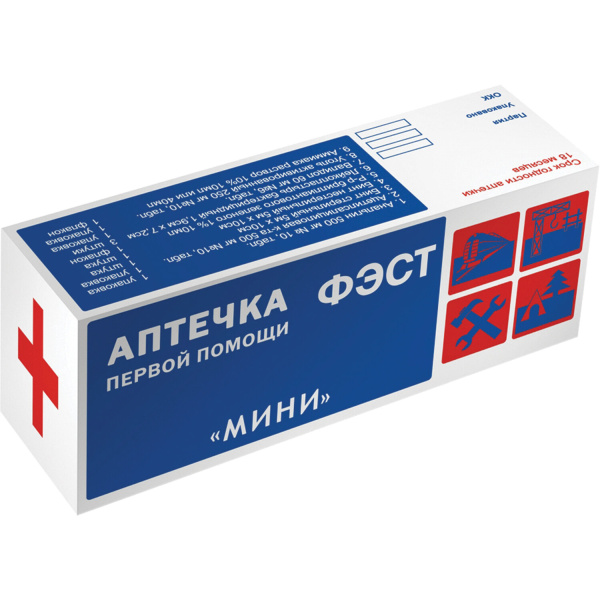 Аптечка первой помощи индивидуальная ФЭСТ, футляр полистирол, № 6,1077 607672