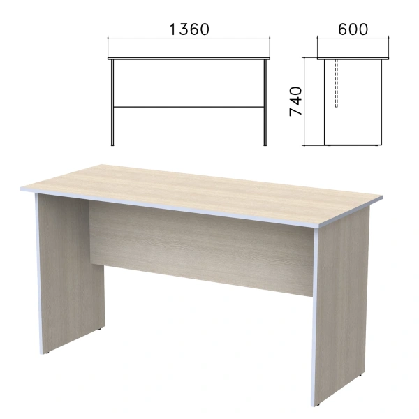 Стол письменный "Бюджет" (ш1360*г600*в740 мм), дуб шамони свет.430, 402661,  402661-430 640620