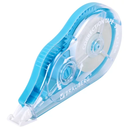 Корректирующая лента BRAUBERG MAXI PLUS, 5 мм х 25 м, механизм перемотки, корпус голубой, блистер, 272500 - МСК «Форвард»