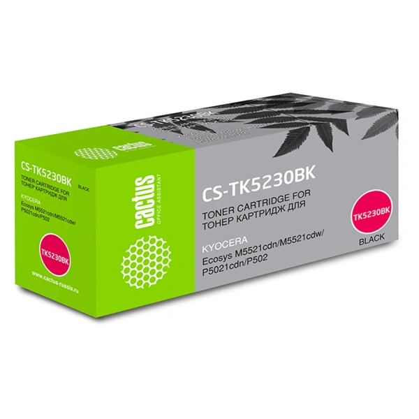 Картридж лазерный CACTUS (CS-TK5230BK) для Kyocera M5521cdn/M5521cdw/P5021cdn, черный, рес 2600 стр. 363696