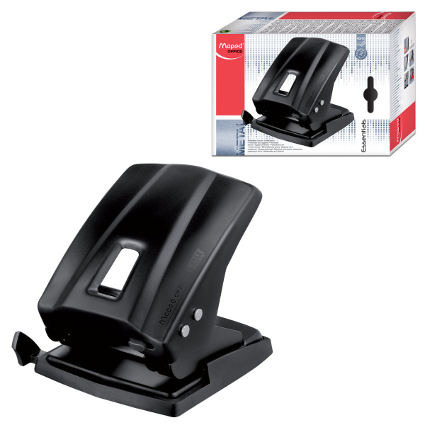 Дырокол MAPED (Франция) "Essentials", металлический большой, на 45 листов, черный, 404411 224927