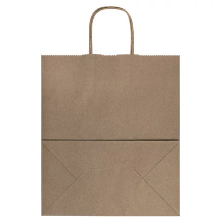 Крафт-пакет бумажный 22х12х25 см, КОМПЛЕКТ 50 шт., крученые ручки, плотность 90 г/м2, LAIMA ECO CRAFT, 609684 - МСК «Форвард»