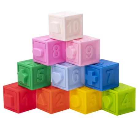 Тактильные кубики, сенсорные игрушки развивающие с функцией сортера, ЭКО, 10 штук, ЮНЛАНДИЯ, 664703 - МСК «Форвард»