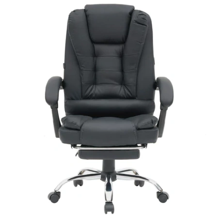 Кресло офисное CROMEX (КРОМЕКС) "Chill MS-005", с функцией вибромассажа, подножка, экокожа, черное, 532958 - МСК «Форвард»