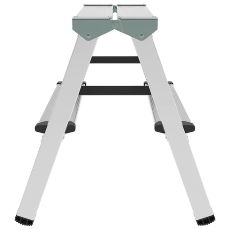 Стремянка алюминиевая двухсторонняя 2х2 ступени, высота площадки 0,43 м, до 150 кг, вес 1,8 кг, НОВАЯ ВЫСОТА, 1120202 609082 - МСК «Форвард»